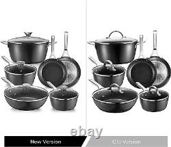10-Piece Induction Hob Non Stick Frying Saucepan Set, Extra-durable Cookware Set