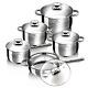 10 Piece Non-Stick Stainless Steel Cookware Set