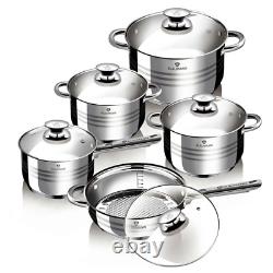 10 Piece Non-Stick Stainless Steel Cookware Set