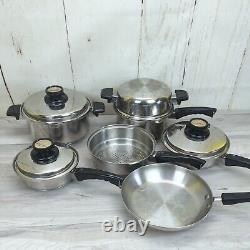 10 Piece West Bend Kitchen Craft Waterless Stainless Cookware Set Pots Pans Lids
