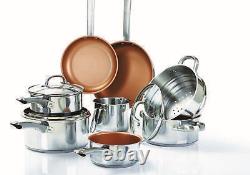 11 piec Cookware Set Healthy Cooking Copper Non-Stick Stainless Steel