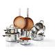 11 pieces Cookware Set Stainless Steel Copper Non-Stick Healthy Cooking