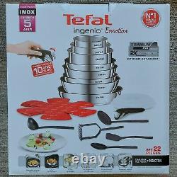 11 x 22 Piece Tefal Ingenio Emotion Cookware Set Premium Stainless Steel Pan Set
