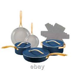 12 PIECE COOKWARE Cookware Set Featuring Ceramic Coated Pans Sauce Frying Pan UK