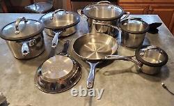 12 Pc KitchenAid QQQ11T Stainless Steel Impact Bonded Even Heat Base cookware