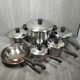 12 Piece Set/Lot 1801 Revere Ware USA Stainless Steel Copper Bottom Vintage