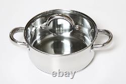 12-Piece Stainless Steel Cookware Set Silver NEW