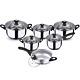 12pc INDUCTION PAN SET GLASS LIDS STAINLESS STEEL KITCHEN COOKWARE POT