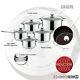 12pc Induction Non Stick Stainless Steel Cookware Kitchen Glass Lids Pot Pan Set
