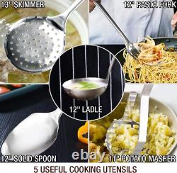 14 Pieces NICKEL FREE Cookware Set ECOLOGICAL, Shiny Silver Mirror
