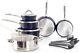 15-Piece Non-Stick Cookware Set Induction, Granite-Coated, Blue
