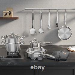 16-Piece Stainless Steel Cookware Set, Induction, with Utensils