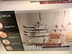 19-Piece Stainless Steel Cookware Set w Vented Glass Lids
