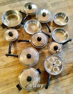 20 piece SALADMASTER T304S Waterless Cookware Stainless Steel pot pans skillet