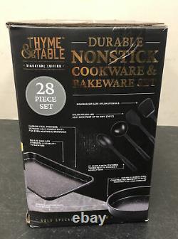 28 Piece Set Thyme & Table Non-Stick Cookware & Bakeware Gold FREE GIFT INCLUDED