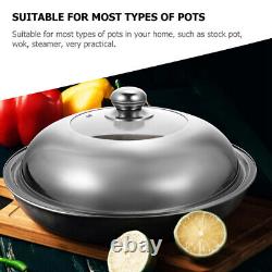 2 PCS Stainless Steel Pot Lid Glass Universal Cookware Pans Pots Cover