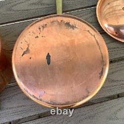 2 Vintage Paul Revere Copper & Stainless Steel Pots & Lids Brass Limited Edition