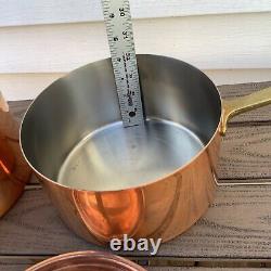2 Vintage Paul Revere Copper & Stainless Steel Pots & Lids Brass Limited Edition