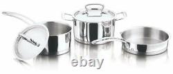 3 Pcs Vinod Stainless Steel Deluxe Cookware Set, Saucepan, Fry pan, Casserole