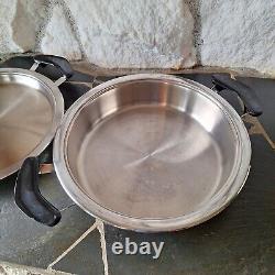 3 Piece Set AMC Stainless Steel Cookware SaucePan Skillet Griddle Visiotherm Lid