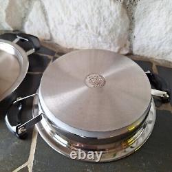 3 Piece Set AMC Stainless Steel Cookware SaucePan Skillet Griddle Visiotherm Lid