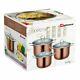 4PC Stainless Steel Cookware Casserole Stockpot Pans Set With Glass Lids Kitchen