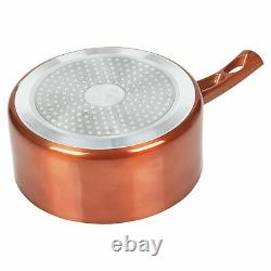 4 PCS SAUCEPANS Ceramic Copper Induction Cooking Pots Lid Saucepans Cookware Set