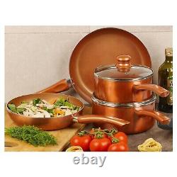 4 PCS URBN-CHEF Ceramic Copper Induction Frying Pans Pots Saucepans Cookware Set