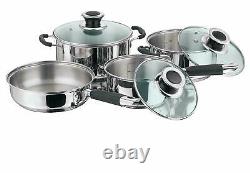 4 Pcs Stainless Steel Masterchef Cookware Set With Lid Saucepan Frypan Stockpot