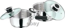 4 Pcs Stainless Steel Masterchef Cookware Set With Lid Saucepan Frypan Stockpot