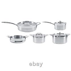 5Pcs/Set Stainless Steel Cookware Kit Milk Pan Stew Soup Pot Frying Pan Steamer