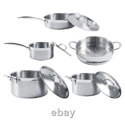 5 Piece Cookware Set Saucepan Pot Frying Pan With Lids Cooking Tool