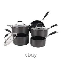 5 Piece Hard Anodised Cookware Set And 3 Lids