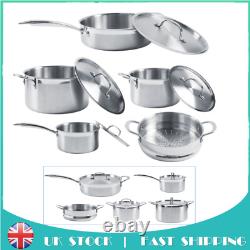 5pc Stainless Steel Pan Set Cookware Frying Non Stick Saucepan Pots