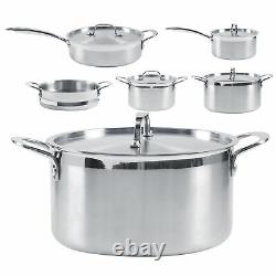 5pc Stainless Steel Pan Set Cookware Frying Non Stick Saucepan Pots