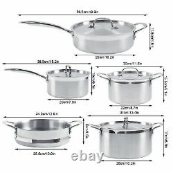 5pcs Saucepan / Frypan Cookware Set Soup Pot Fry Pan Stainless Steel