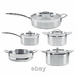 5x Stainless Steel Saucepan / Frypan Cookware Pot For Induction Cooker Gas Stove