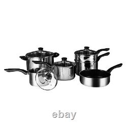 6Pc Cookware Set Stainless Steel Bakelite Handles For Kitchen Cooking Saucepans