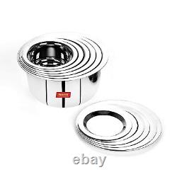 6 Pcs Stainless Steel Induction & Gas Tope Set With Lid Patila Bhagona cookware