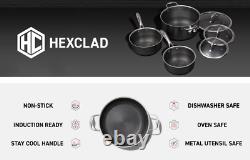6 Piece Hybrid Stainless Steel Cookware Pot Set 2, 3, 8 Qt. 3 Matching Glass Lids