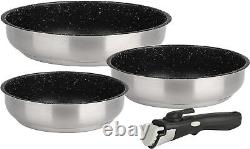 6-Piece Stainless Steel Cookware Set, Stone Coated, Induction