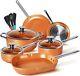 6 pcs Nonstick Cookware Set, Pots and Pans Set with Stainless Steel Handles