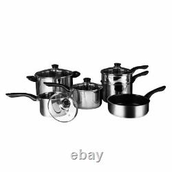 6pc Cookware Set Stainless Steel Caserole Steamer Pot Saucepans Food Prep