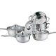6pc Cookware + Steamer Set Stainless Steel Saucepan Pan Pot Kitchen Cook Sauce