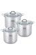 6pcs Stainless Steel High Quality Deep Stock Pot Cookware set NEW