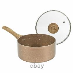7Pc Ceramic Induction Cooking Pot Set Aluminium Saucepans Cookware Set with Lid