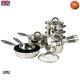8-Piece Stainless Steel Cookware Set Kitchen Cookware With Glass Lids