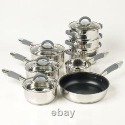 8-Piece Stainless Steel Cookware Set Kitchen Cookware With Glass Lids