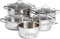 9-Piece Stainless Steel Induction Cookware Set, Silver