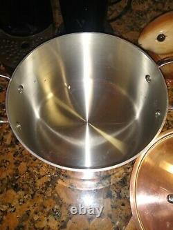 All-Clad Copper 2 Piece Cookware Pan Stainless Steel Handcrafted 4 qt VGC